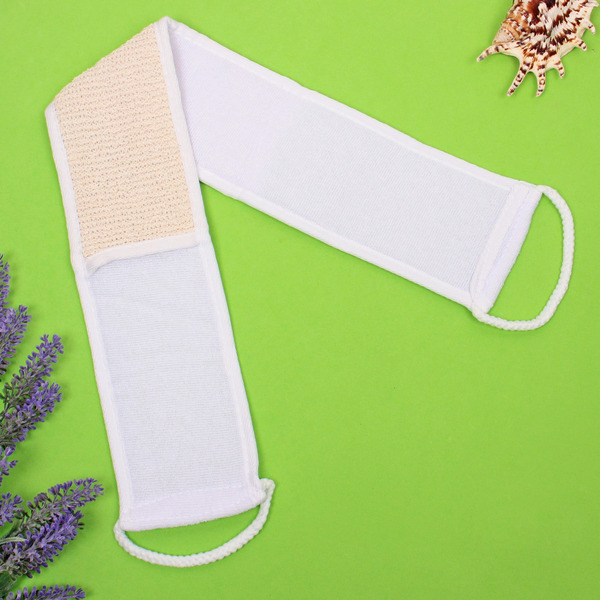 Мочалка для тела "ULTRAMARINE AGORA", комбинированная, цвет белый, 70*10см