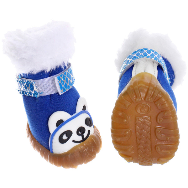 Ботинки зимние для животных "МОДНЫЙ БРО", на липучке, цвет синий, размер 2, 4,5см