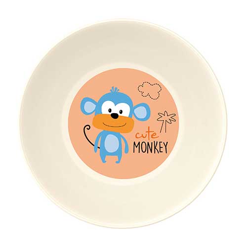 Миска детская 130 мм Homver 223501025/01, с декором Сафари, светло-бежевая