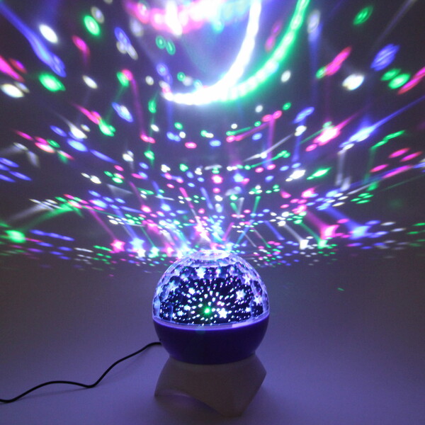 Диско-шар "Double Magic" (в комплекте 2 плафона - диско, звездное небо), Bluetooth, авторежим, USB, в ассортименте (220V)