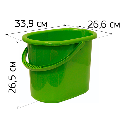 Ведро овальное 11 л IDEA М 2422, салатовое