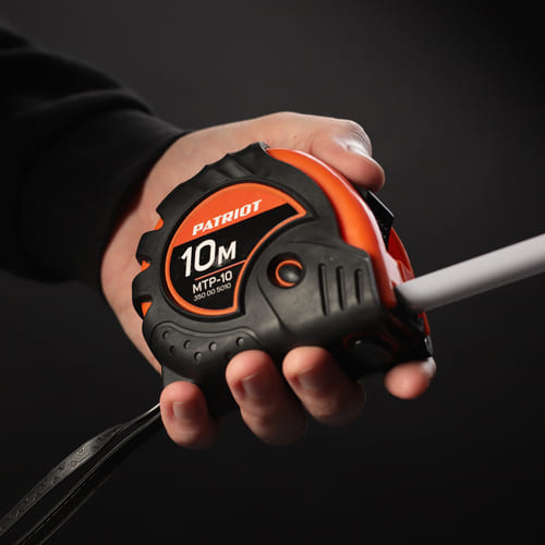 Рулетка PATRIOT MTP-10, ударопрочный корпус, обрезиненная,10 м
