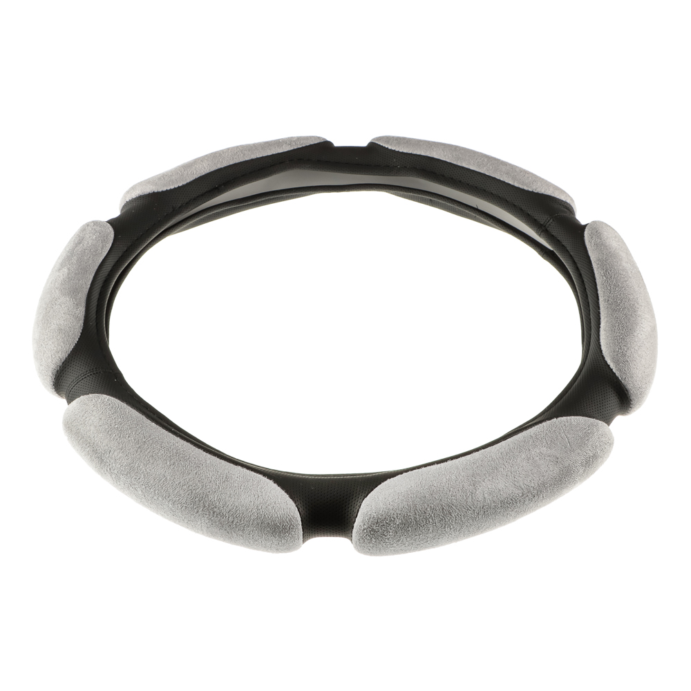 Ермак Оплетка руля, спонж, 6 подушек, серый, разм. (M)