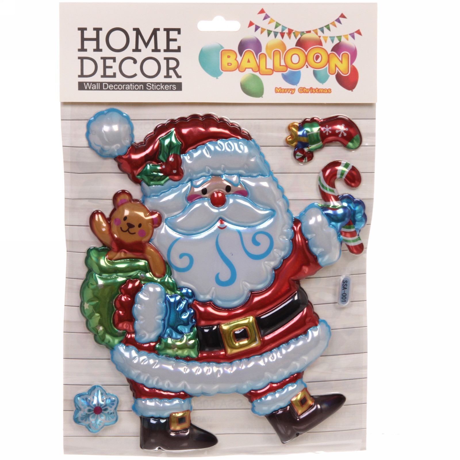 Наклейка новогодняя "Веселье" , лист 19х28 см,микс