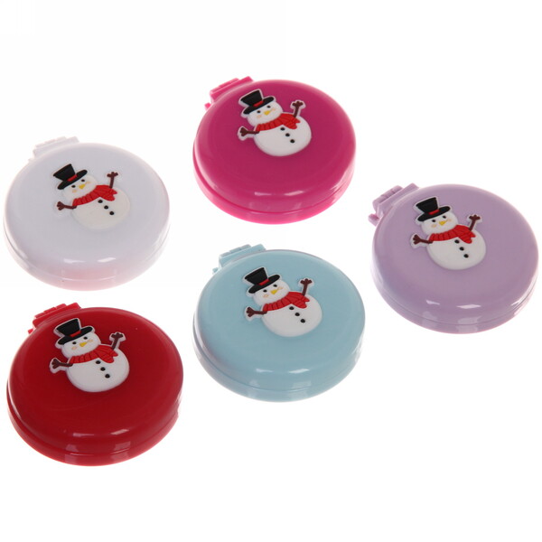 Расчёска массажная складная с зеркалом "Веселый Снеговичок", цвет микс, d-6см