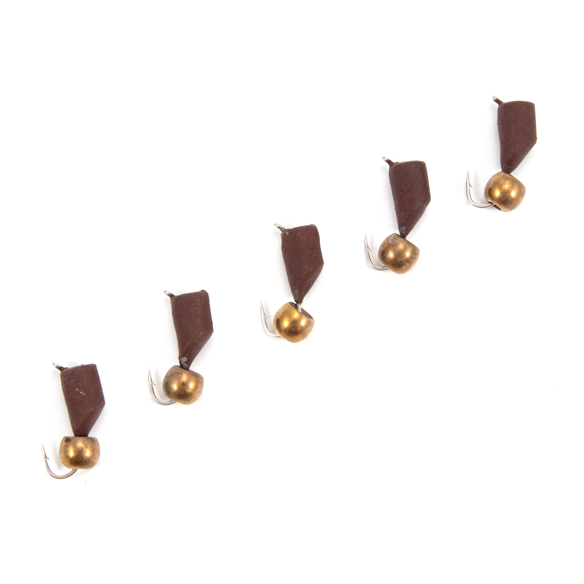 Мормышка безнасад. ЯМАН "Гвоздешарик" матовый шоколад , d-4 мм, вес 1,2 г, шарик латунный (уп.5шт)