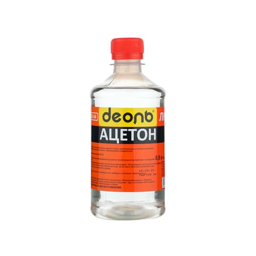 Растворитель Ацетон 0,5л, ДЕОЛЬ, ГОСТ, 24/24