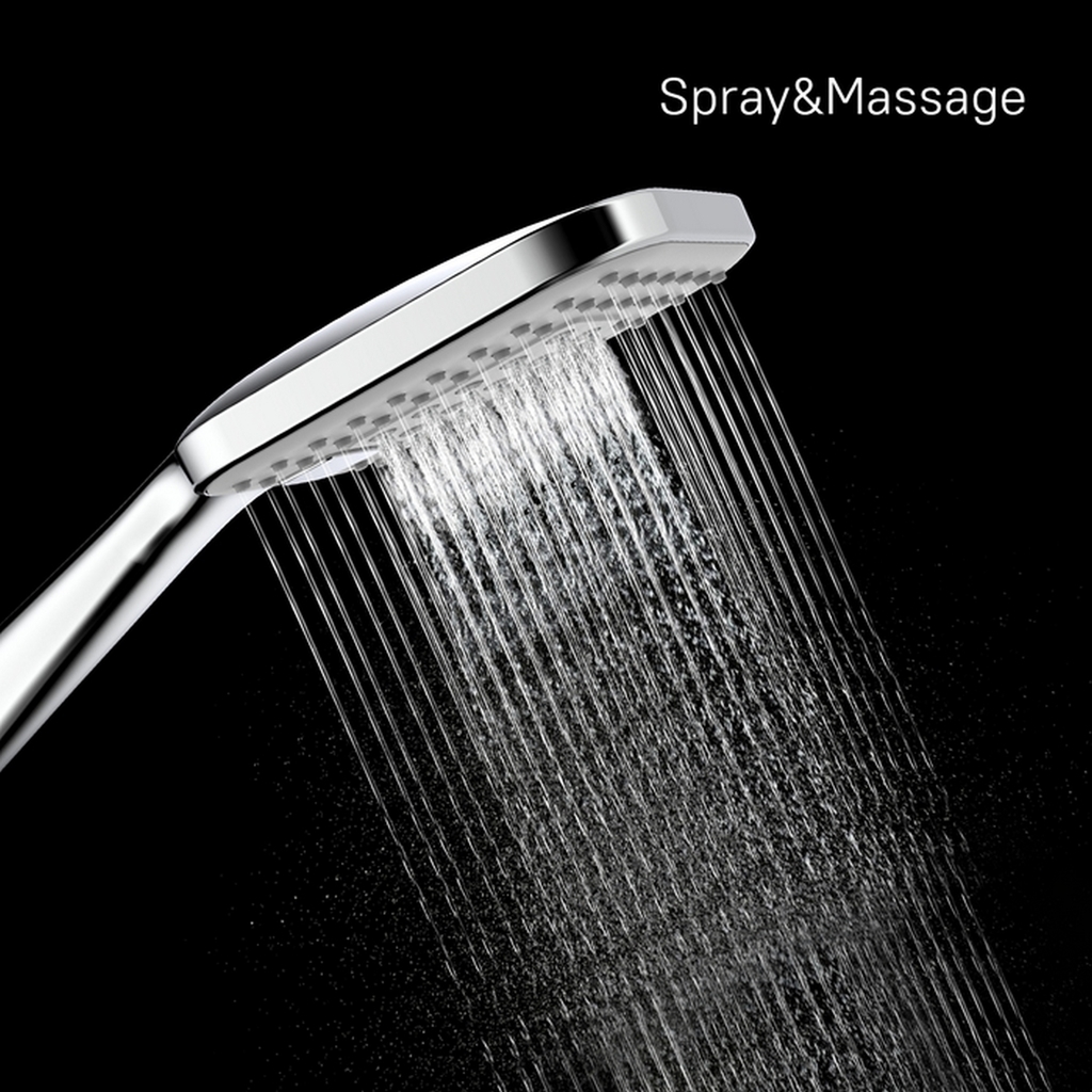 Лейка для душа Milardo ILS3FCSM18 "Ideal Spa" квадрат, 3 режима, ХРОМ, коробка