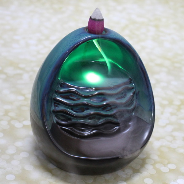 Подставка под стелющиеся благовония "Стеновой водопад" 11*10*11,5см с подсветкой