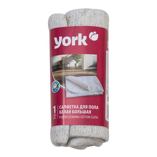 Тряпка для пола белая большая 60х80см, плотность 260гр/м YORK (5/30)