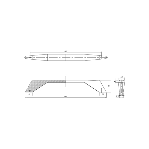 Ручка-скоба мебельная Trodos "9456" 160 сплав ЦАМ, золото матовый