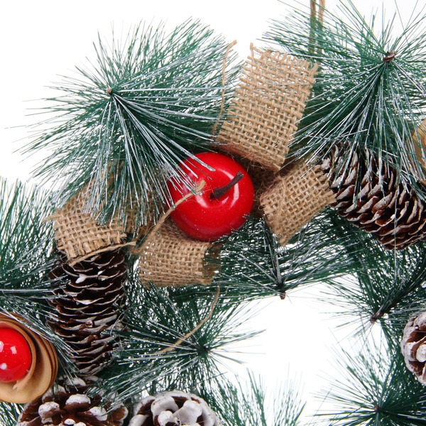 Венок декоративный "Чудо" d-30 см Леска, шишки и ягоды