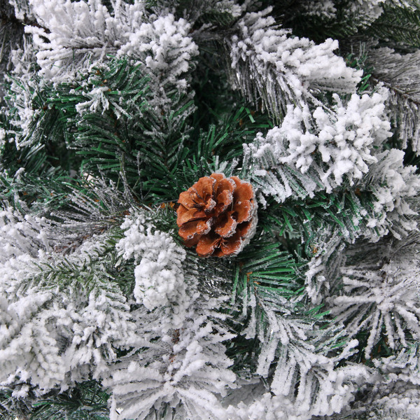 Елка "Заснеженная принцесса" 180 см, ПВХ, леска, резина с белым напылением (838 веток)