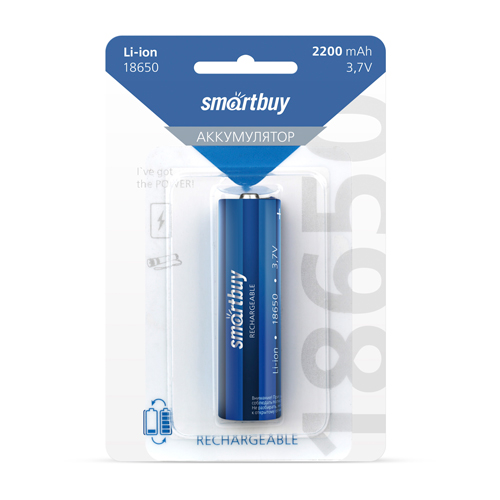 Аккумулятор Smartbuy LI18650-2200 mAh (10/100) (SBBR-18650-1B2200)
