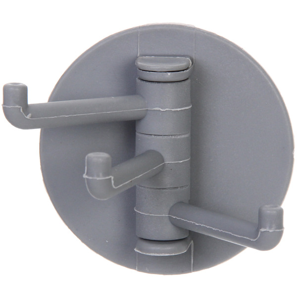 Крючок настенный многофункциональный на липкой основе "ИДЕЯДОМА", цвет серый, нагрузка 1кг/7*6см (пакет с подвесом)