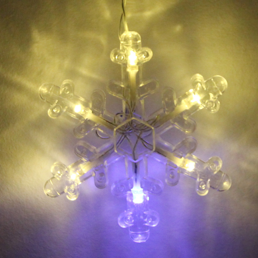 Гирлянда для дома БАХРОМА "Снежинка" ш2,5 м* в0,6/0,9м 130 ламп LED, IP-20, Теплый белый, белый мерцает (возможность соединения)