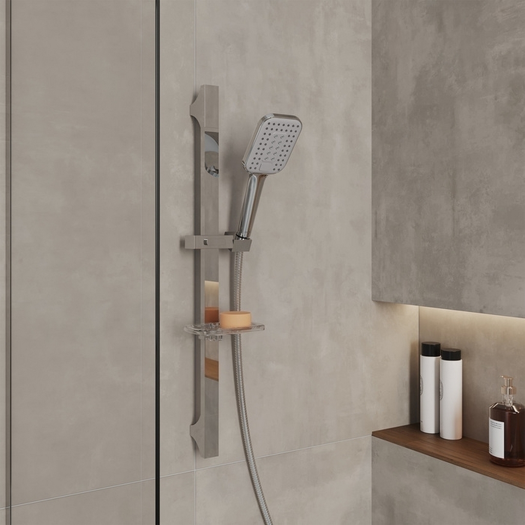 Лейка для душа Milardo ILS3FCSM18 "Ideal Spa" квадрат, 3 режима, ХРОМ, коробка