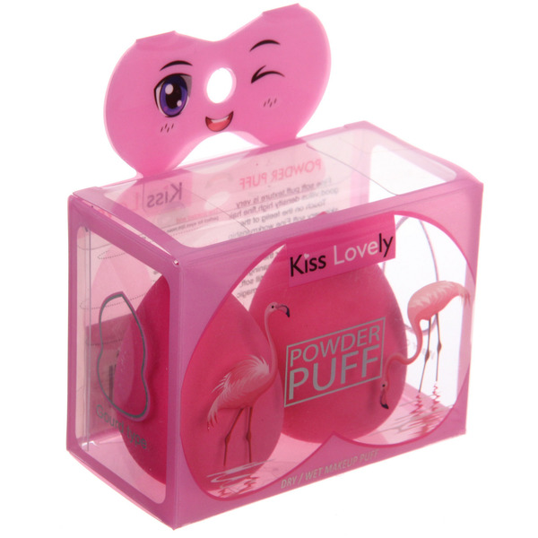 Спонжи для макияжа 2шт "KALISTO", цвет розовый, 6,5*8,5см