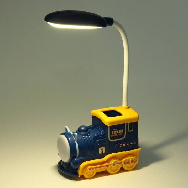 Настольная лампа "Sweet - Паровоз" LED 10*5*21 см, USB 5v 3w, Синий/желтый
