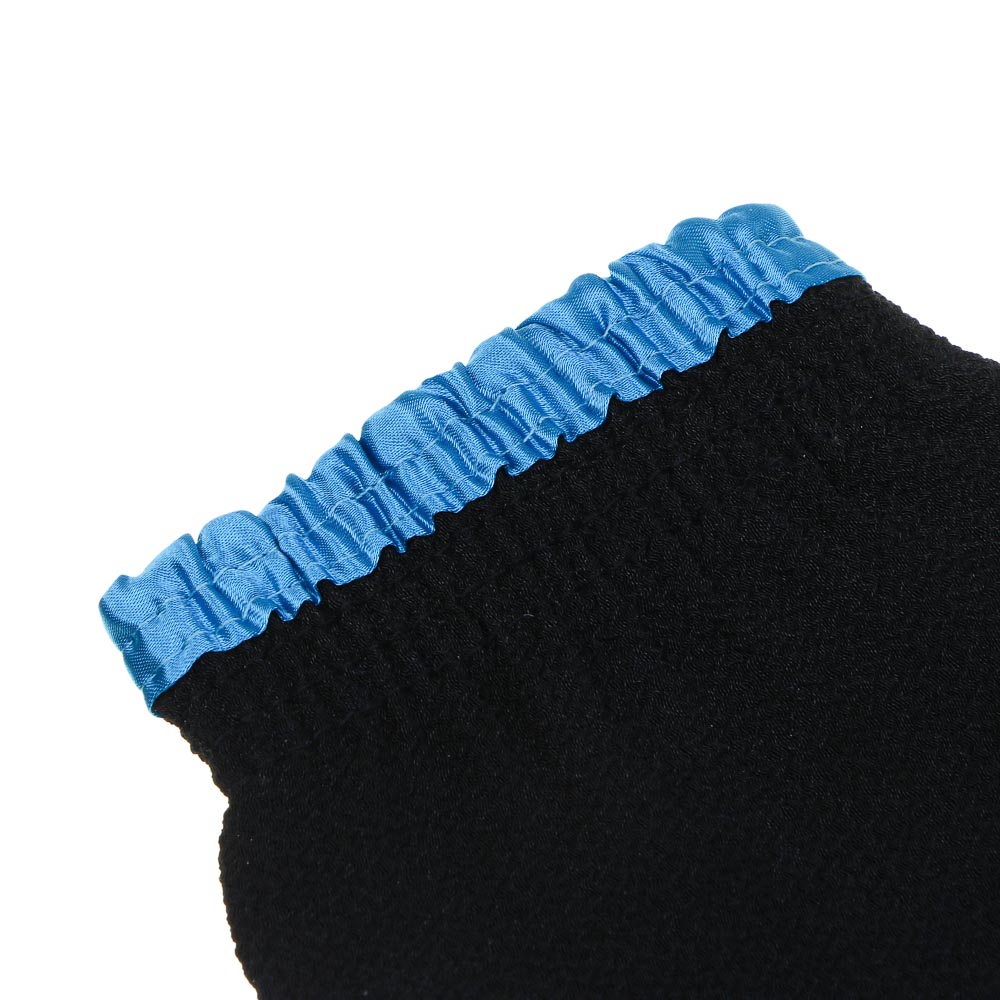 ЮL Мочалка скрабер кесе для пилинга жесткая, полиэстер, 22х14см, черная, МЭ24-05