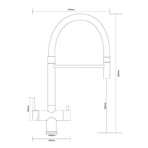 яяяСмеситель для кухни DIKALAN D40034-7 черный, высокий излив, латунь (1/10)
