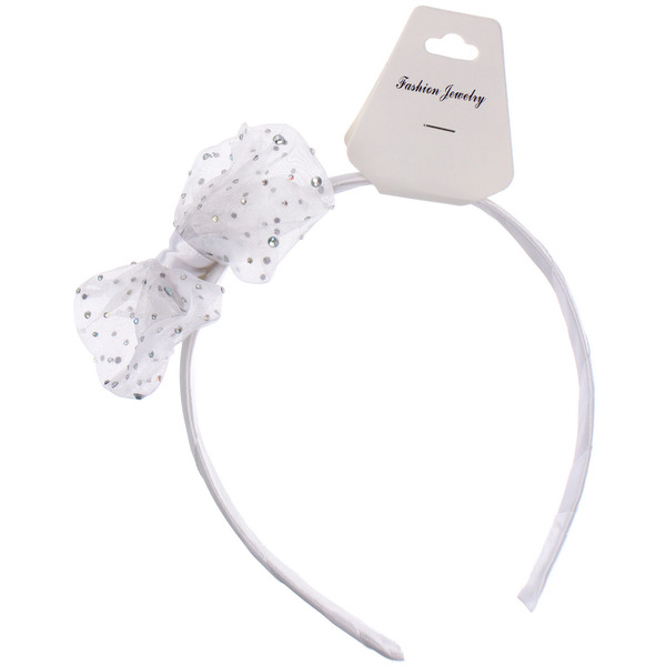 Ободок для волос детский на блистере "РОЗОВОЕ ОБЛАКО", блёстки, микс 6 цветов, 1см