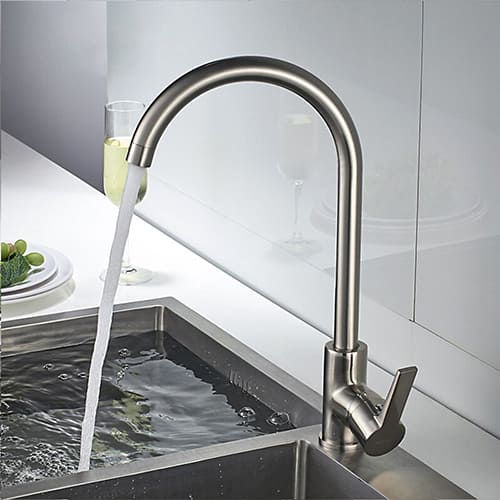 Смеситель для кухни с гайкой картридж 35 мм GERHANS K14084A сатин