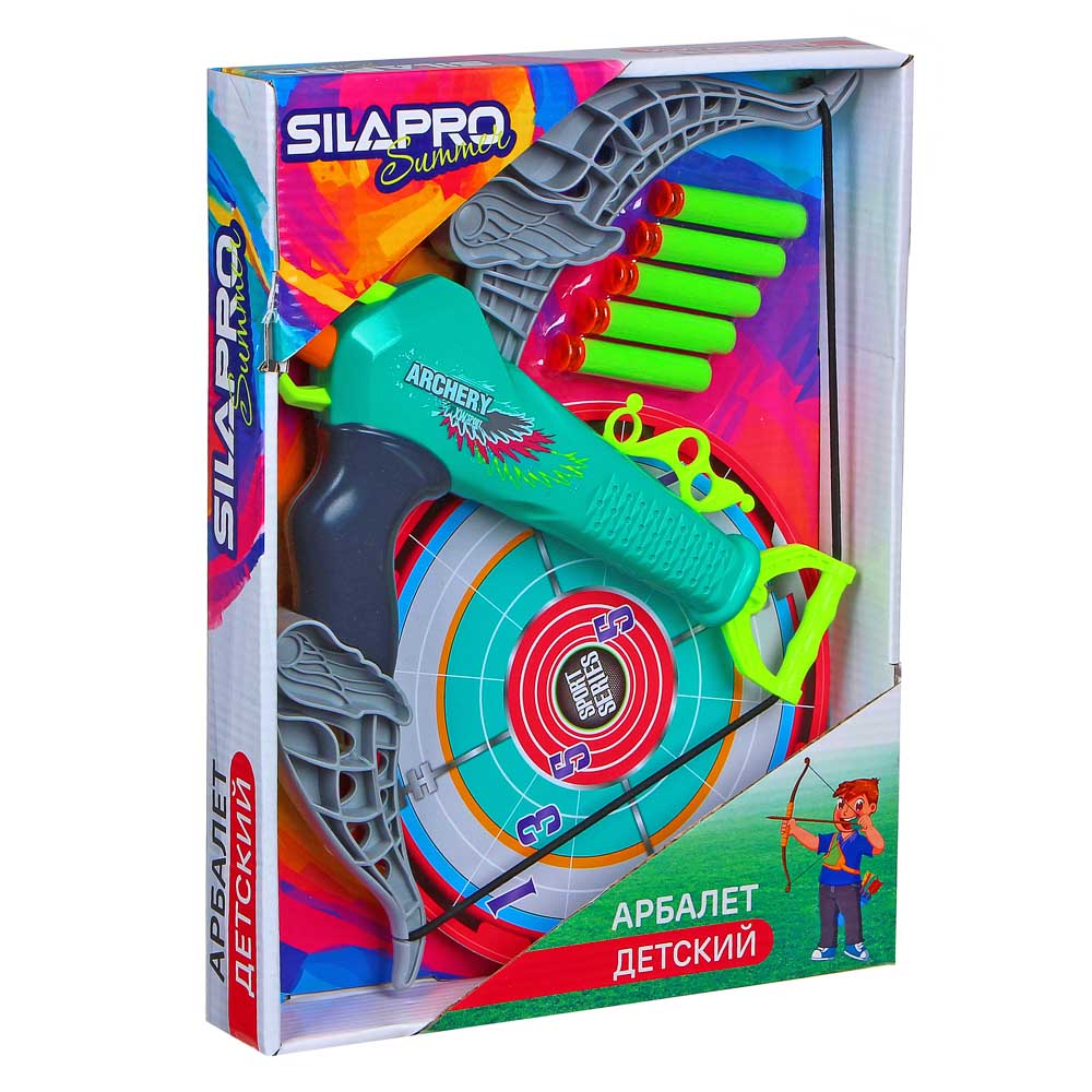 SILAPRO Арбалет детский 17х36х2.5см, 5 зарядов, ABS, PP, EVA