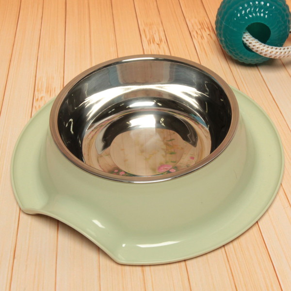 Миска металлическая "Колор-Примула" 250мл 21,5*5,5см на пластиковой подставке, цвет зеленый