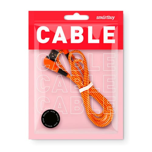 Дата-кабель Smartbuy 8pin SOCKS L-TYPE, оранжевый, 2 А, 1 м (iK-512NSL orange)/100