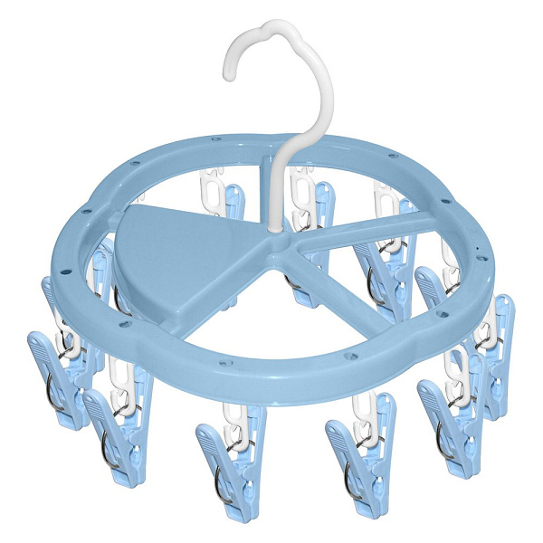 Вешалка  с 12 прищепками (цветок) d23 см 3цв