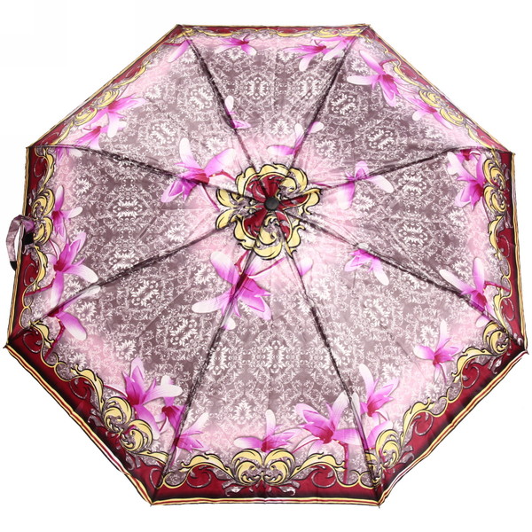 Зонт женский полуавтомат "Ultramarine - Венера", микс 6 цветов, 8 спиц, d-100см, длина в слож. виде 28см, голубые цветы