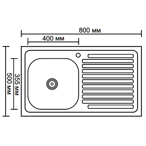 Мойка из нержавеющей стали накладная 50x80 см Ledeme L98050-L