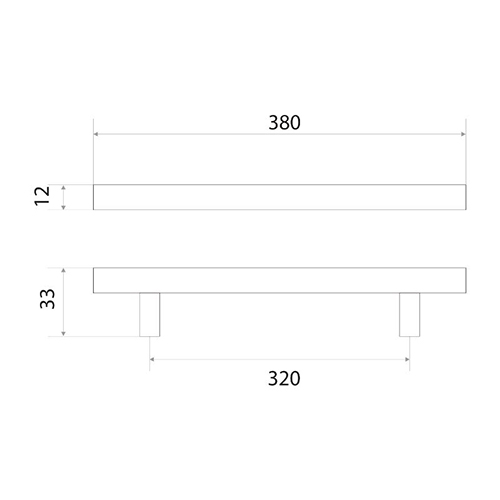 Ручка-рейлинг мебельная Trodos "8926" D12х320-380мм сталь, хром