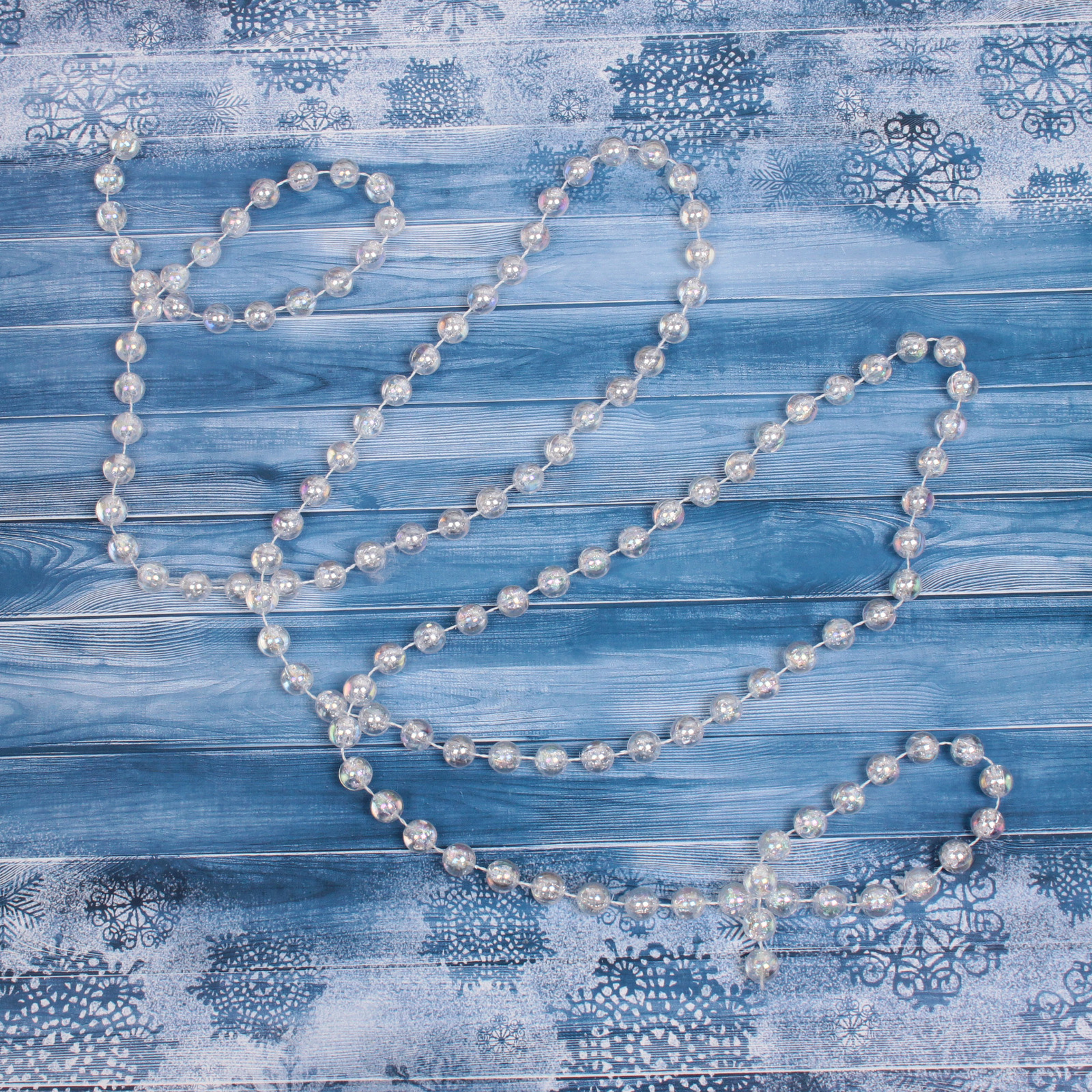 Бусы на ёлку 2,0 м "Шарик крупный" d-12 мм, Перламутр