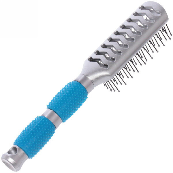 Расческа массажная "Lavanda", вентиляционная, цвет ручки голубой, 23,5 см