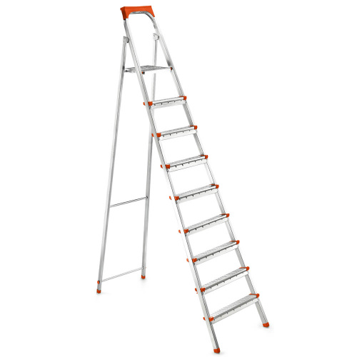 Стремянка стальн. 9 ступ. высота до платформы 196см, 1267х57х10см, вес 12,6кг. UFUK Турция (1/1)