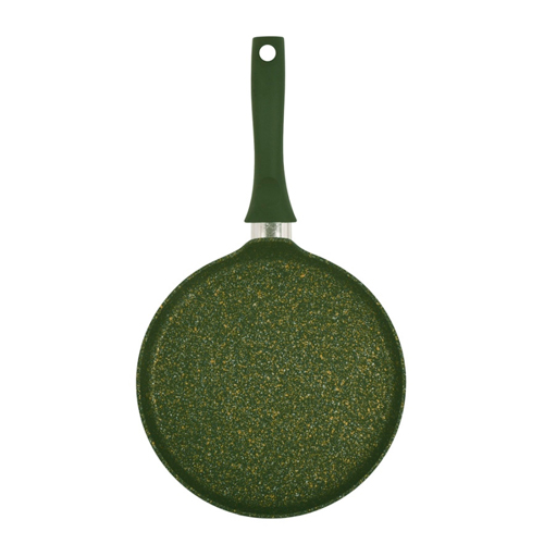 Сковорода блинная Kukmara 240 мм с ручкой, антипригарное покрытие "Trendy style", Malachite