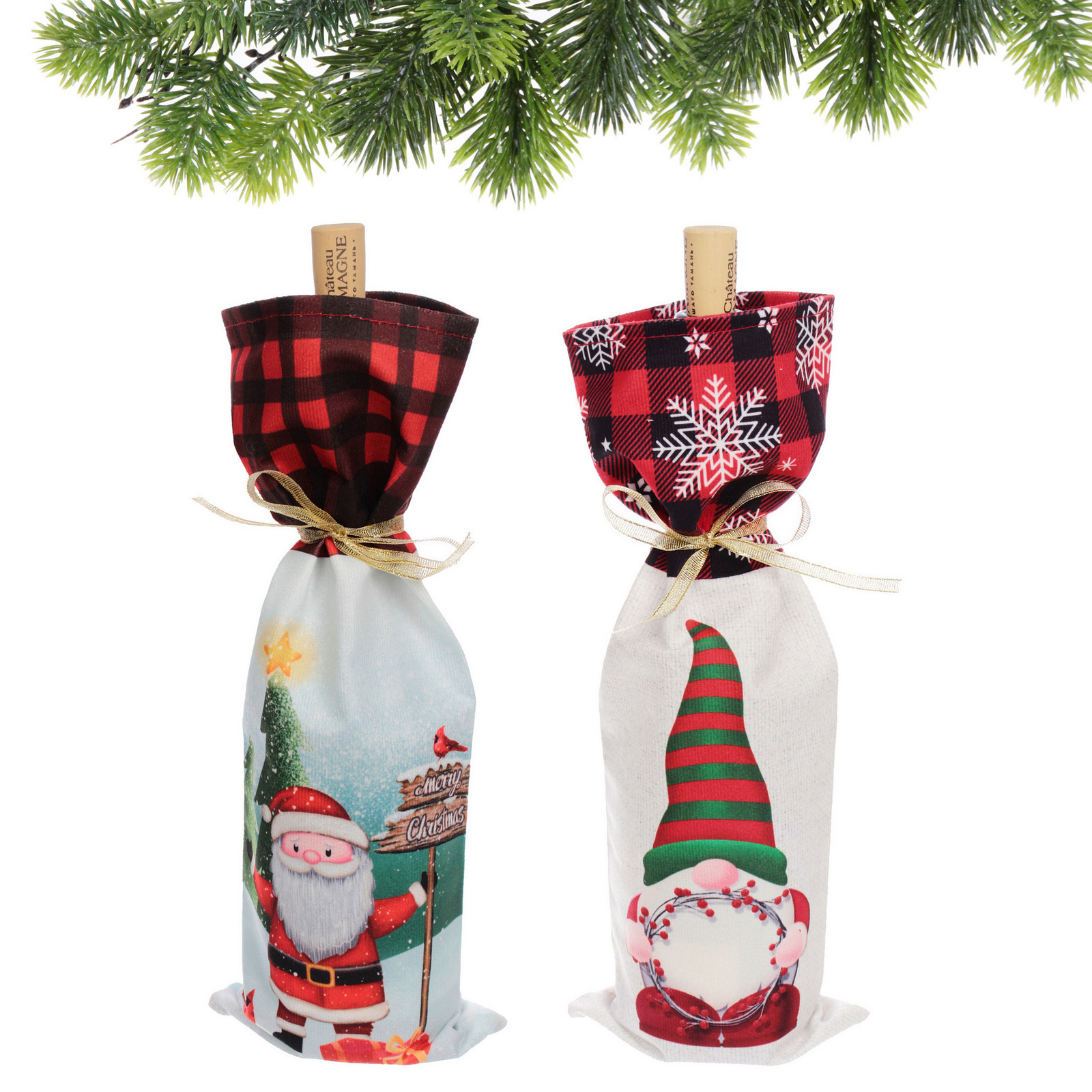 Украшение на бутылку "Новогоднее настроение" 13*36 см