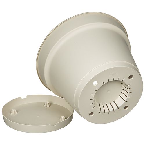 Горшок для цветов 10.7 л Homver Mint 221612225/01, 310 мм, с поддоном, светло-бежевый