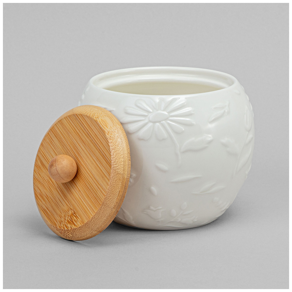 НАБОР БАНОК LEFARD, FLOWERS STORY, С ДЕР. КРЫШКОЙ НА ДЕР. ПОДСТАВКЕ 2 ШТ. 12*11 СМ 550 МЛ