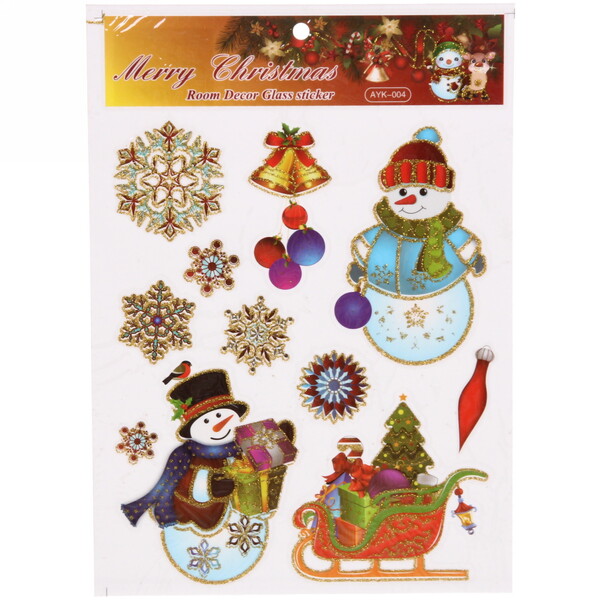 Набор наклеек "Весёлый Снеговичок" , лист 21,5х30,5 см,микс