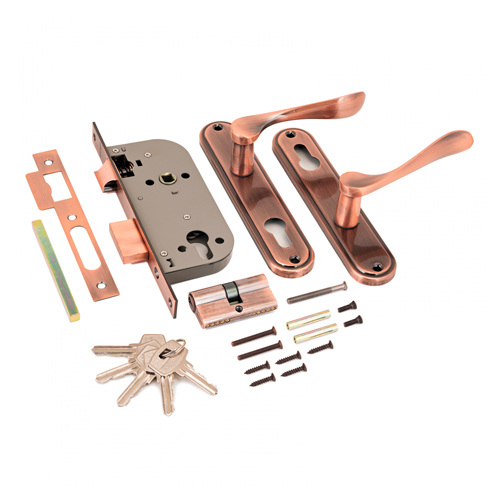 Замок врезной 127/1 АС АЛЛЮР ст.медь с/руч (1/12)