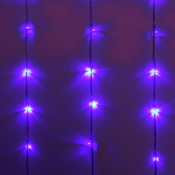Гирлянда для дома ЗАНАВЕС "Водопад" ш1,5* в2,5 м 240 ламп LED, прозрач.пров, 8 реж, IP-20, Синий (возможность соединения)
