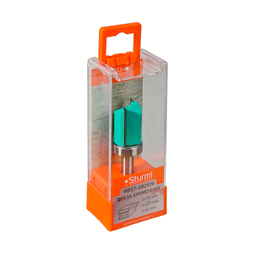 Фреза кромочная с верхним подшипником 19х25х66 мм хвостовик 8 мм STURM RB07-082519