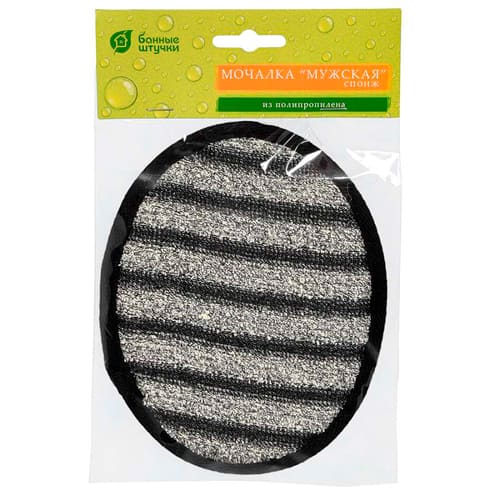 Мочалка "Мужская" спонж, 13х17,5 см, hard , для бани и сауны "Банные штучки"