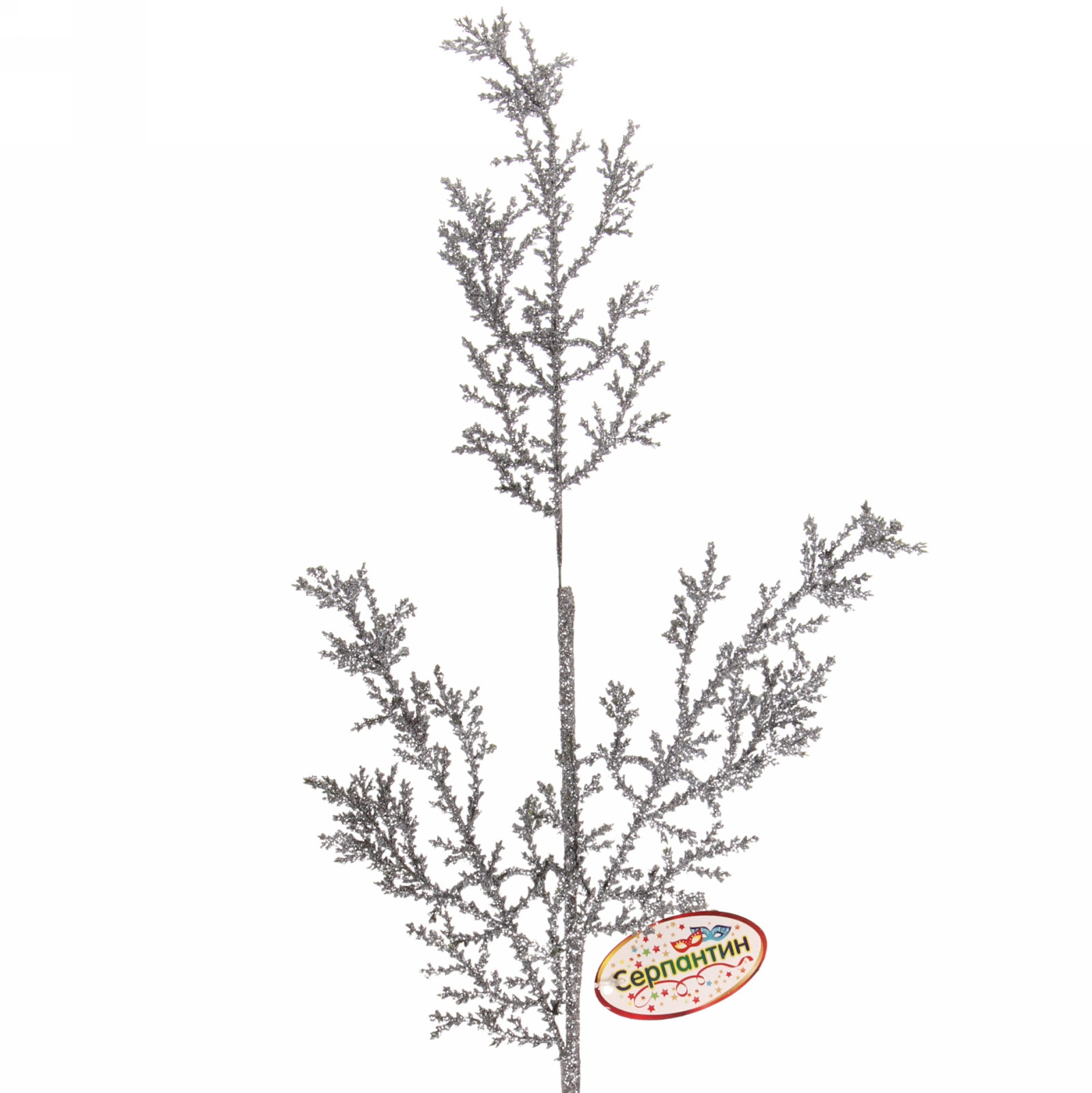Ветка хвойная "Очарование" 55 см, Серебро