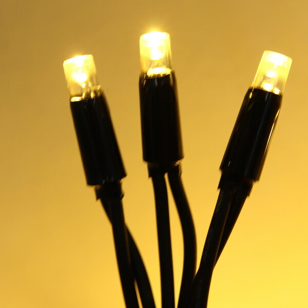 Гирлянда для улицы 15м 180 ламп LED чёрный провод, 8 реж, IP-54, Теплый белый (возможность соединения)