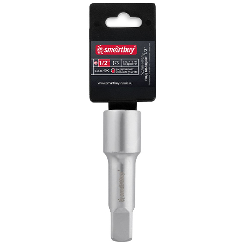 Удлинитель под квадрат 1/2", 125 мм, сталь углеродистая матовая, Smartbuy Tools