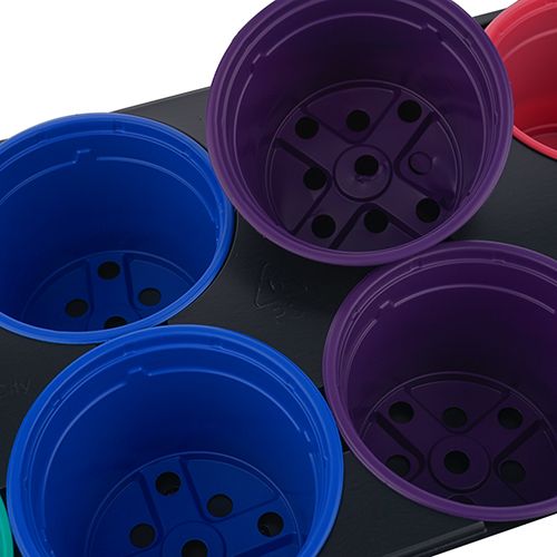 Горшок для рассады набор v10. 10 Rainbow, 10 горшков 10,5*8см+подставка, 1/66